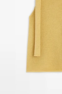 Linen blend halter top with tie detail