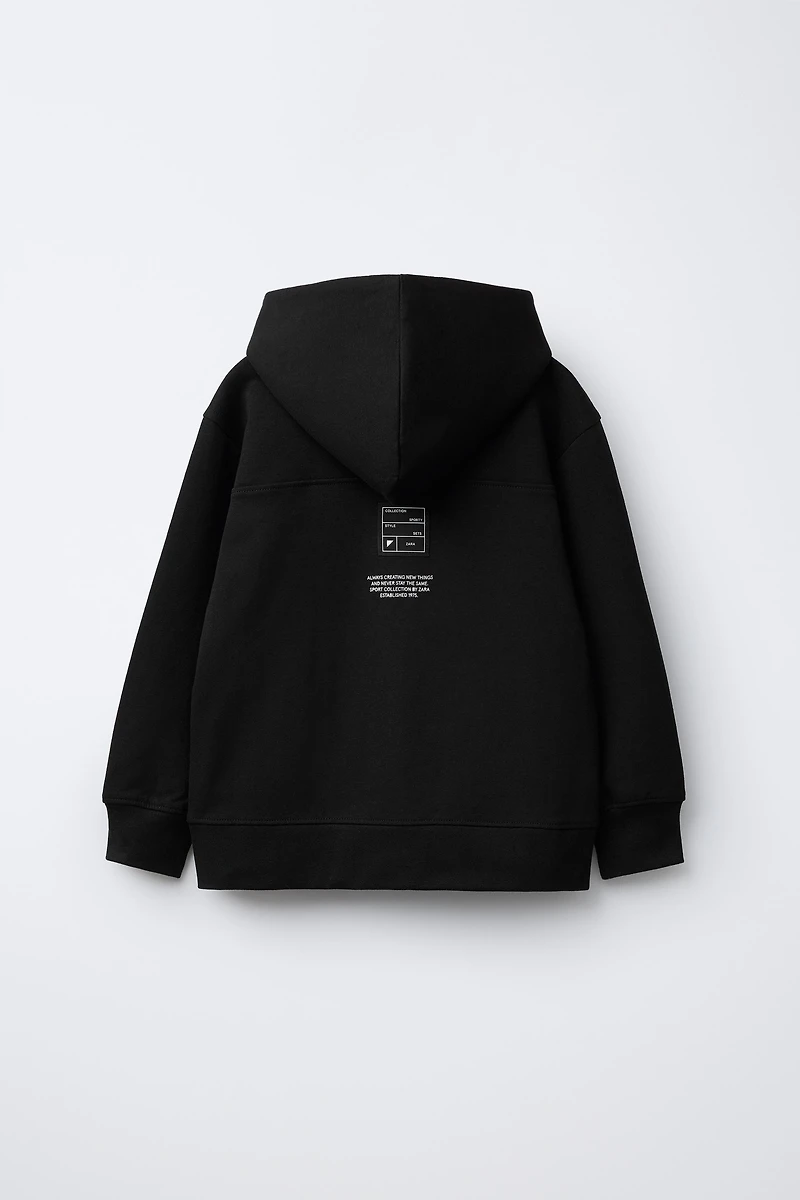 SPORTY INTERLOCK ZIPPER SWEATSHIRT