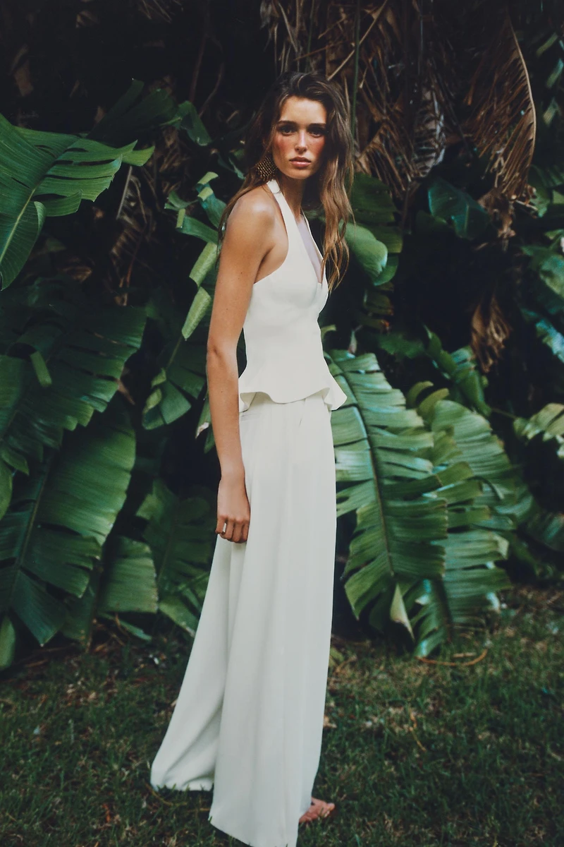 GOLD BUTTON PALAZZO PANTS