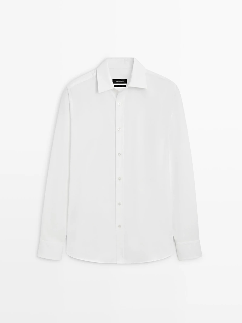 Regular fit melange shirt