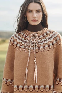 LIMITED EDITION 100% WOOL JACQUARD KNIT PONCHO