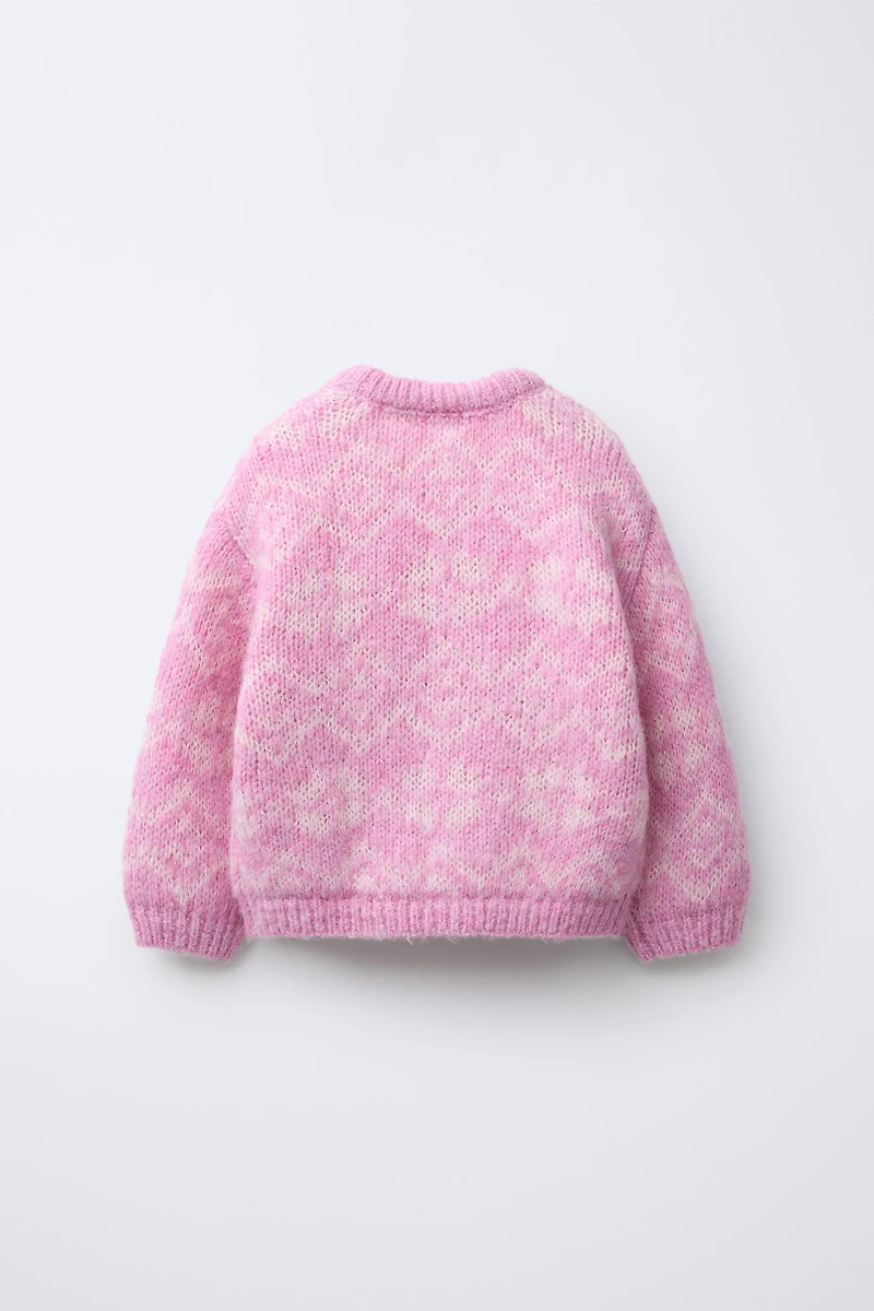 JACQUARD KNIT JUMPER WITH WOOL