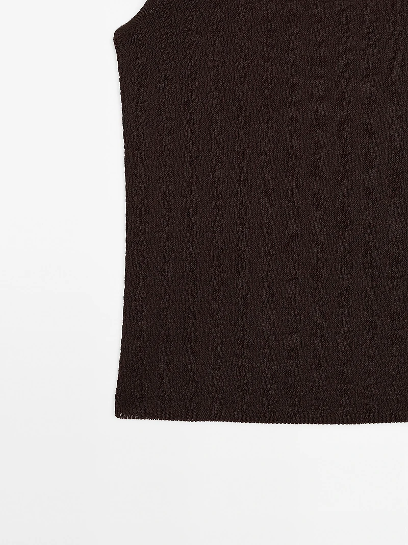 Flowing knit top with straps