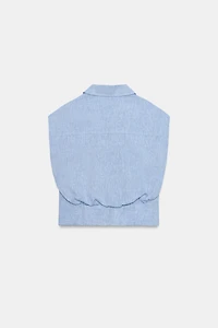 LINEN BLEND SLEEVELESS SHIRT