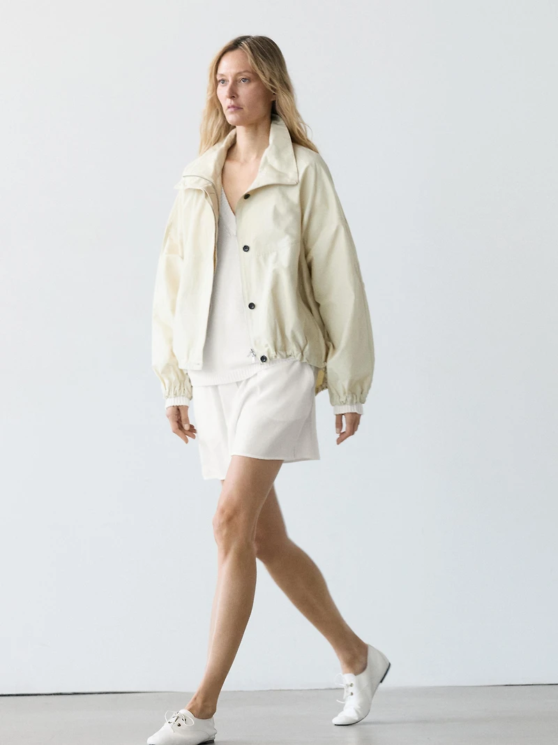 Linen blend total look short Bermuda shorts