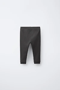 RIBBED LEGGINGS WITH LABEL