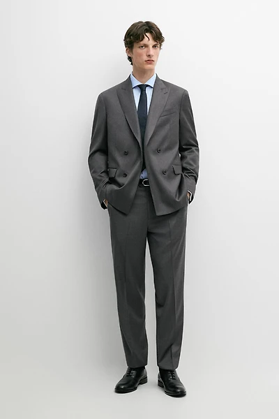 Pantalon tailleur en 100 % laine froide
