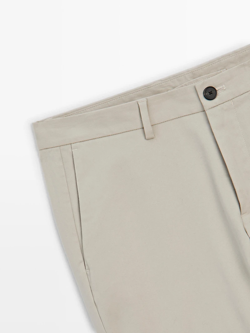 100% cotton slim fit trousers