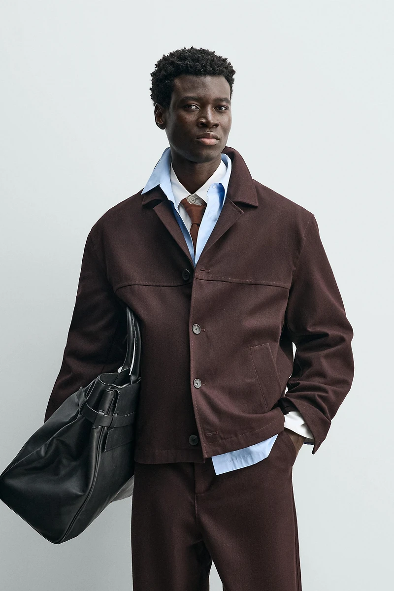 TEXTURED TWILL OVERSHIRT