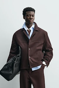 TEXTURED TWILL OVERSHIRT