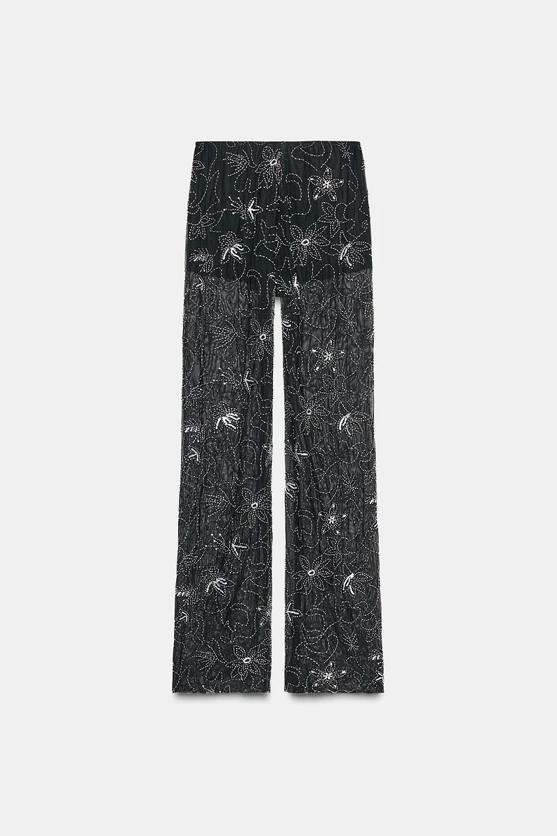 BEADED SEQUIN PANTS