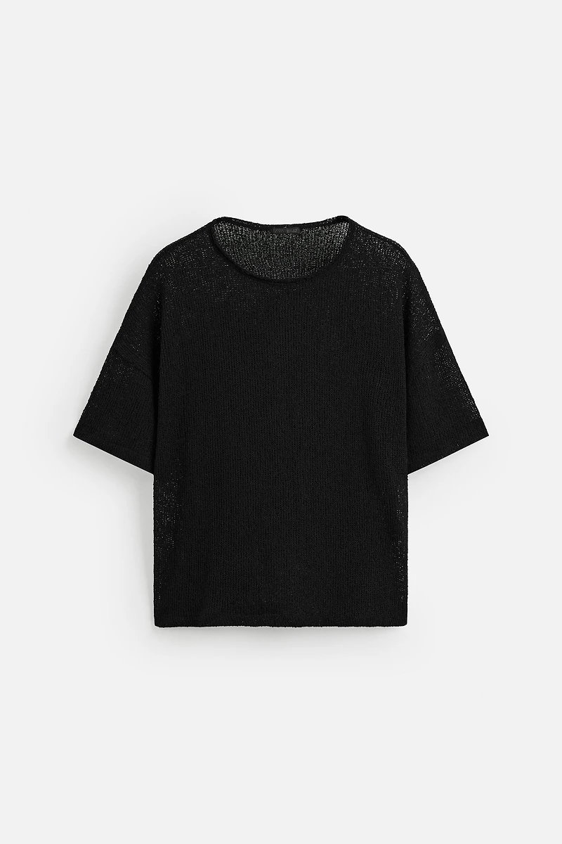 KNIT LACE T-SHIRT