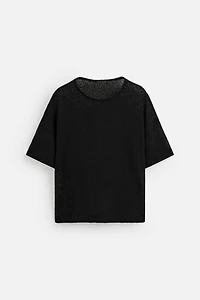 KNIT LACE T-SHIRT