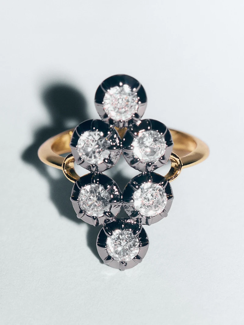 Antique rhinestone ring
