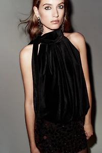 VELVET BOW BALLOON TOP