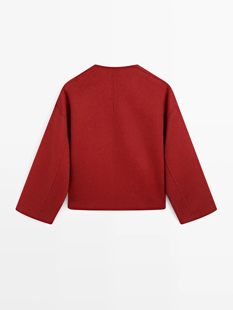 Veste coutures en laine mélangée