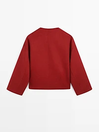 Veste coutures en laine mélangée