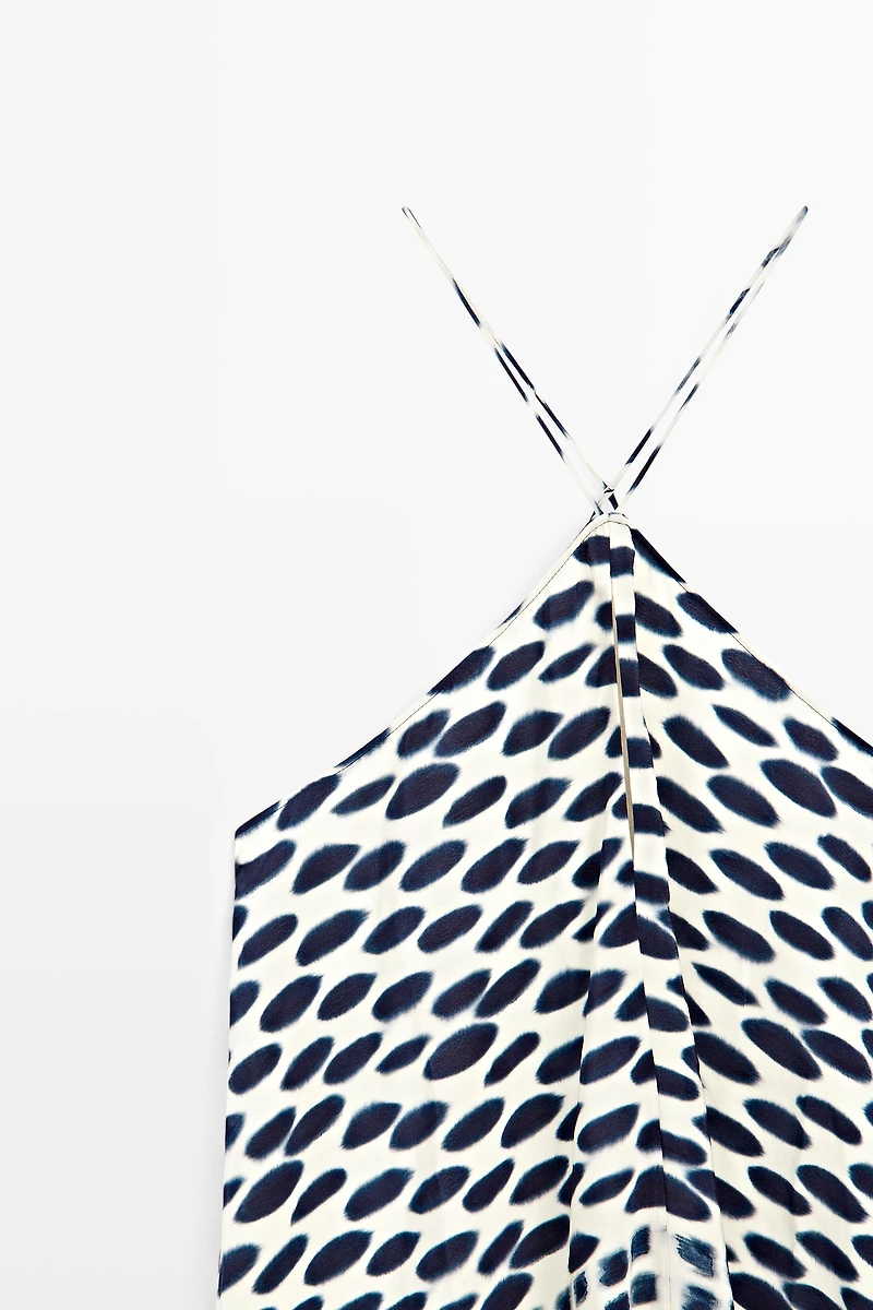 Printed flared midi dress