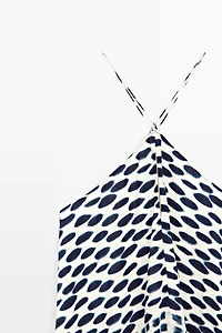 Printed flared midi dress