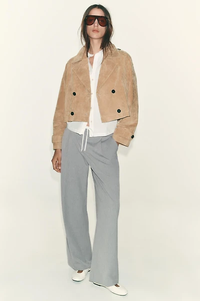 PANTALON LARGE À TAILLE DOUBLE