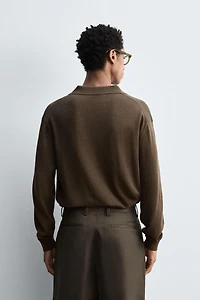 COTTON-HEMP KNIT POLO SHIRT
