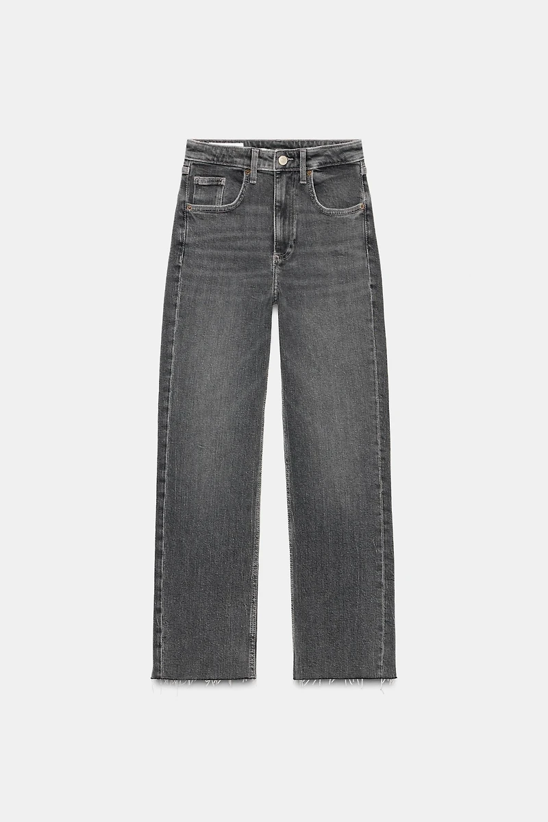 TRF HIGH-WAISTED CROPPED FLARE JEANS