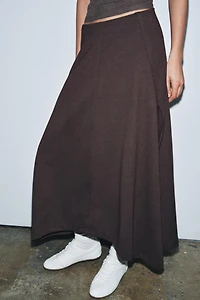 ASYMMETRIC MIDI SKIRT