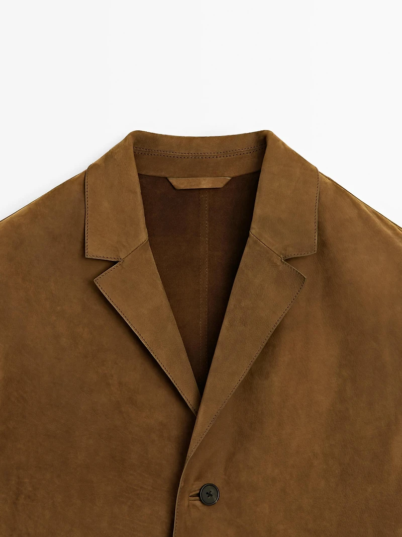 Blazer 100 % cuir nubuck