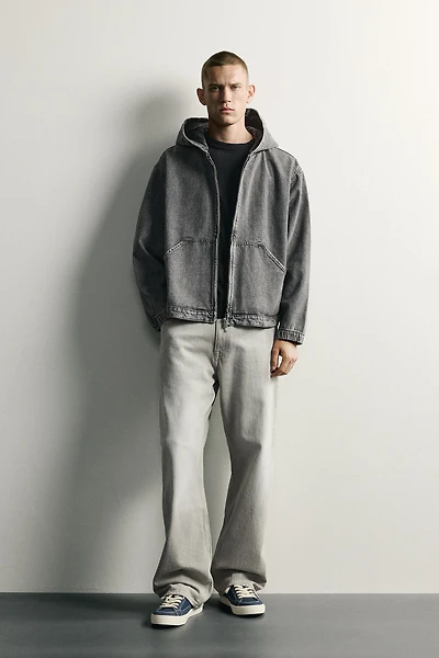 RELAXED-FIT DENIM HOODIE JACKET