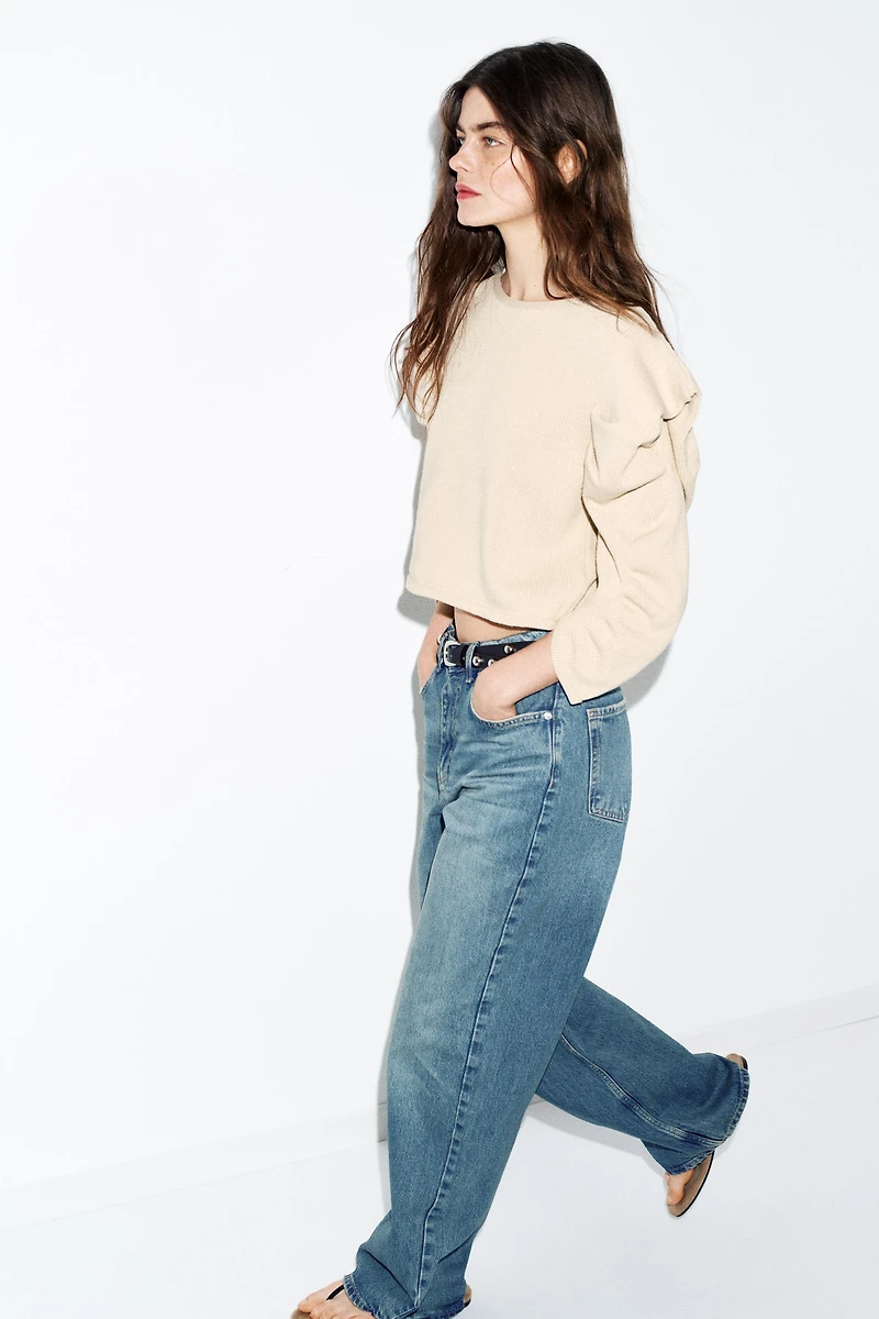 DRAPED SLEEVE KNIT JUMPER