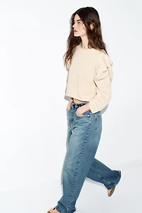 DRAPED SLEEVE KNIT JUMPER