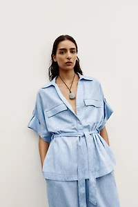 LINEN SAFARI SHIRT