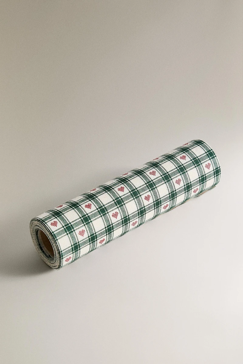 LOT DE ROULEAUX DE SERVIETTES EN COTON TARTAN DE NOËL (LOT DE 20)