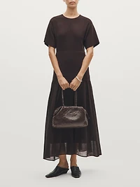 Sac satchel tressé en cuir nappa