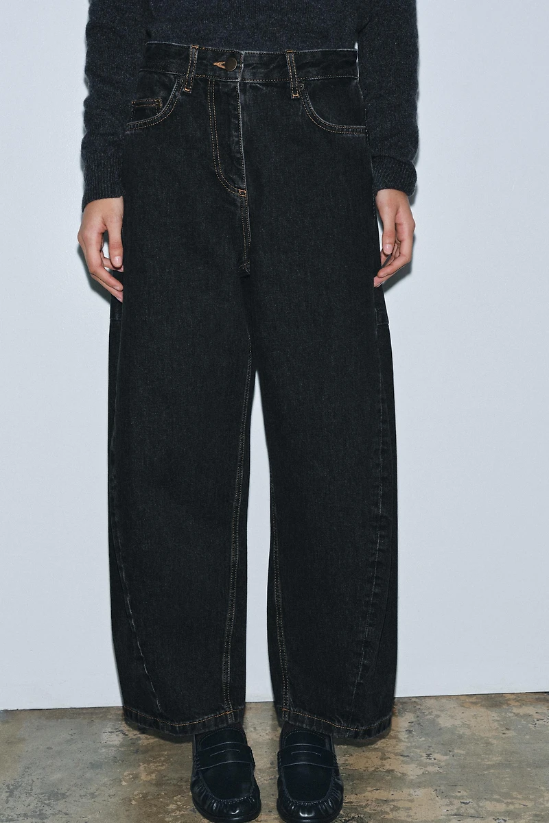 ZW COLLECTION MID-RISE ANKLE BALLOON JEANS