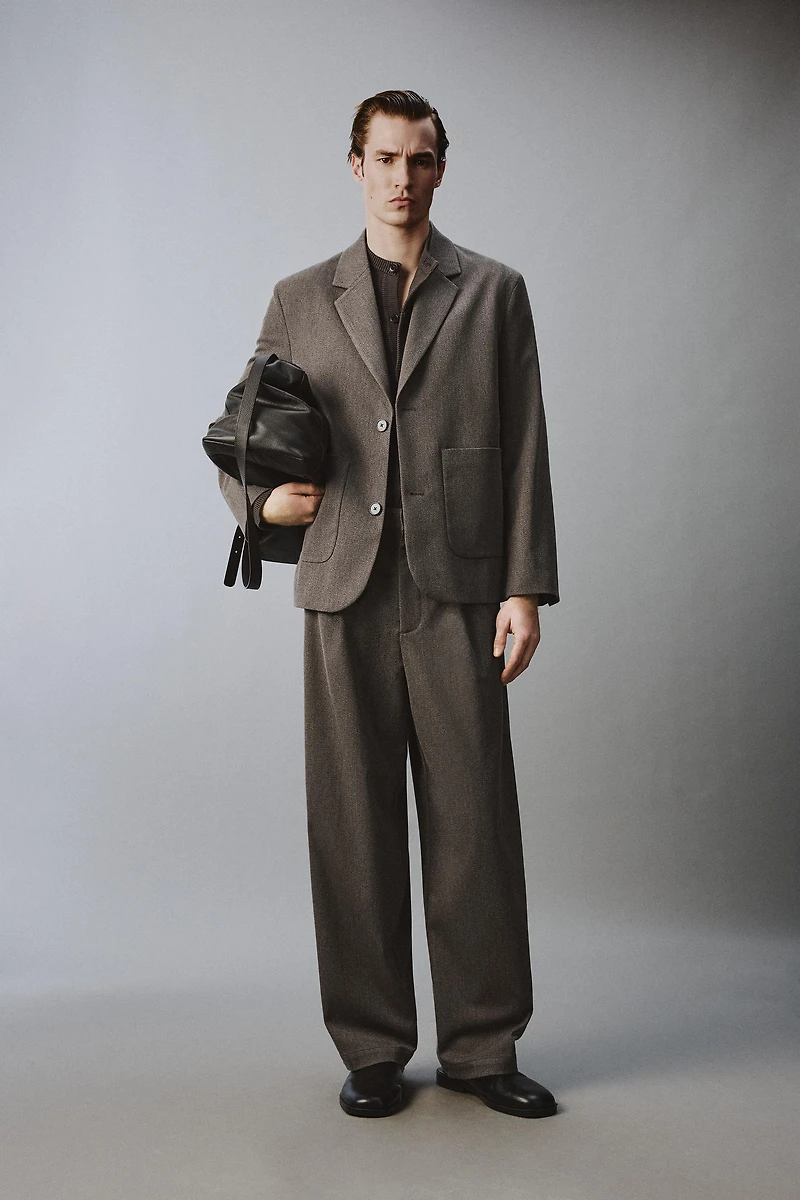 VESTE DE COSTUME STRUCTURÉE COUPE DÉCONTRACTÉE