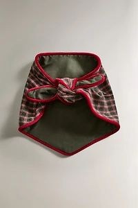 CHRISTMAS COTTON CHECK PET BANDANA