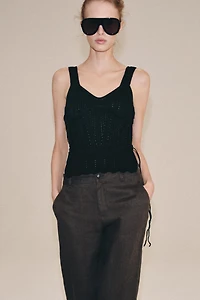 LACED KNIT CORSET TOP