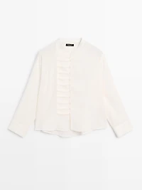 Round-neck shirt with button details