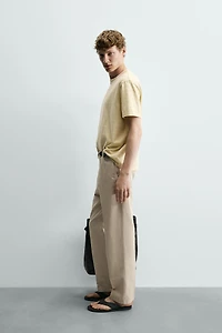 COTTON - LINEN STRAIGHT FIT CHINO PANTS