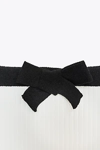 RIBBED KNIT BOW TOP