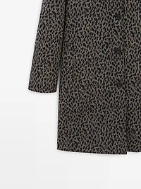 Manteau laine à imprimé animal