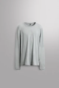 STRIPED JACQUARD WOOL T-SHIRT