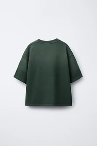 WASHED EFFECT TEXT T-SHIRT AND JOGGER PANTS SET