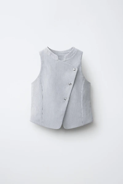 MANDARIN COLLAR WRAP VEST