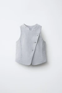 MANDARIN COLLAR WRAP VEST