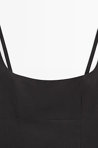 Strappy linen midi dress