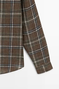 100% linen regular fit check shirt