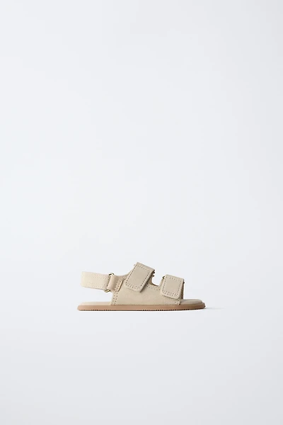 LEATHER DOUBLE STRAP BAREFOOT SANDALS