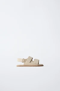 LEATHER DOUBLE STRAP BAREFOOT SANDALS